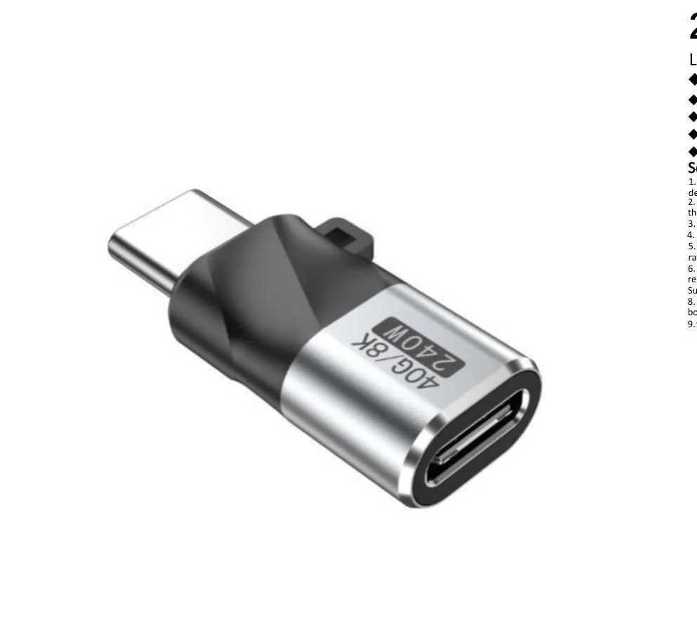 Lightning Female to TPC Male Straight Connector
