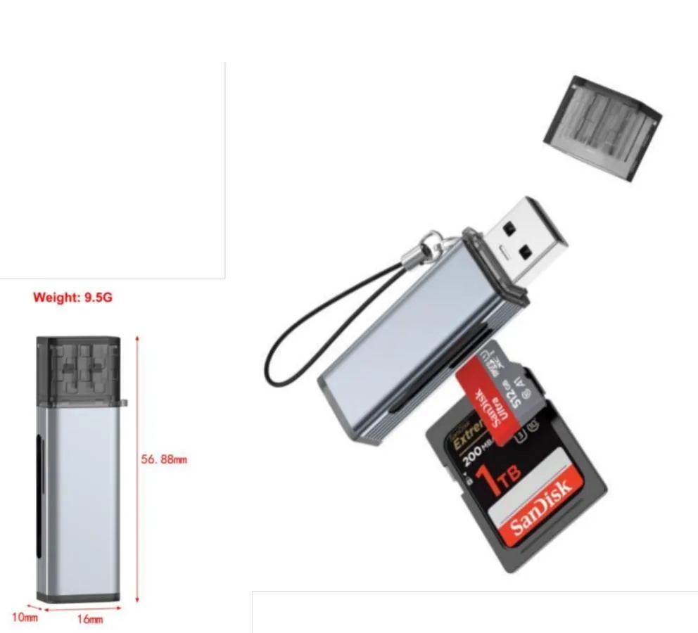 USB-A Dual-Purpose Card Reader